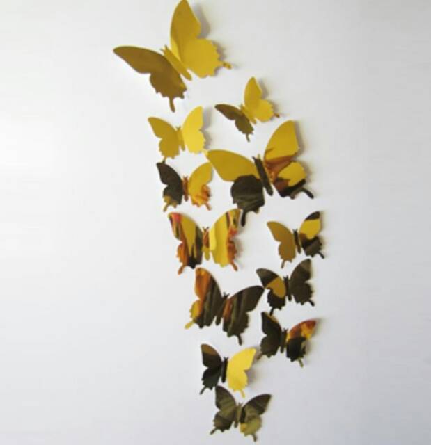 butterfly 3D wallpaper stiker mirror