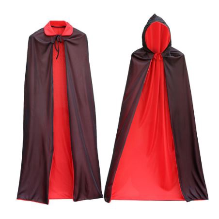 Jubah hitam merah death reaper satan iblis vampir dracula cloak halloween