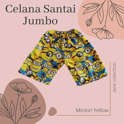 JANE COLLECTION || Celana Santai Jumbo Dewasa Karakter Wanita Katun Polimicro Celana Pendek Bigsize