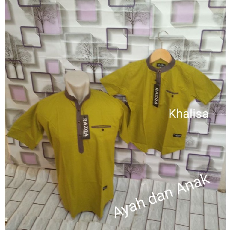 Baru Kemko Couple warna Lemon / Kemeja koko Anak Laki-laki / COD Kemko Kota bogor / Kemeja koko terl