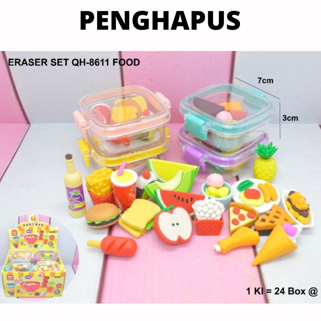 

Eraser Set / Penghapus Set Bentuk Makanan Dalam Box