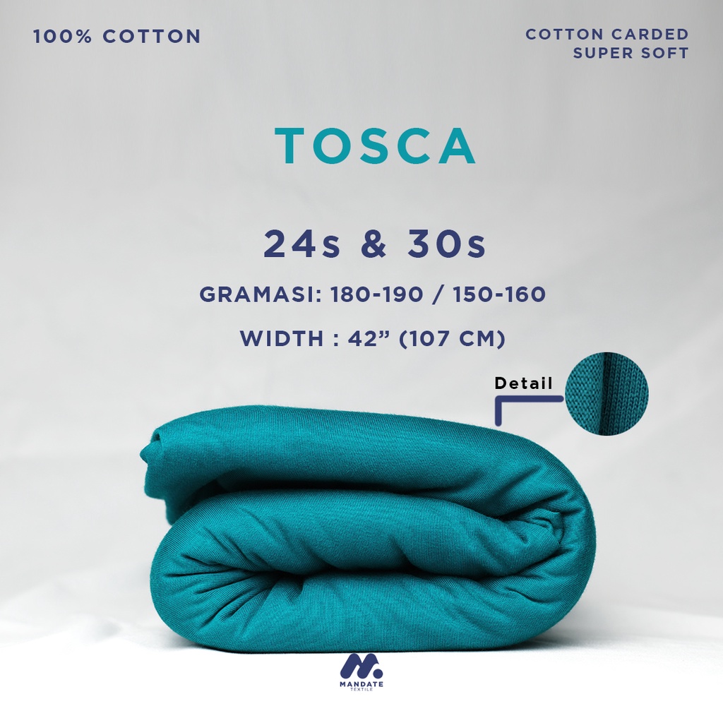 1KG KAIN KAOS COTTON S. COMBED SOFT 24S /30S | TOSCA |100% COTTON SUPER SOFT CARDED