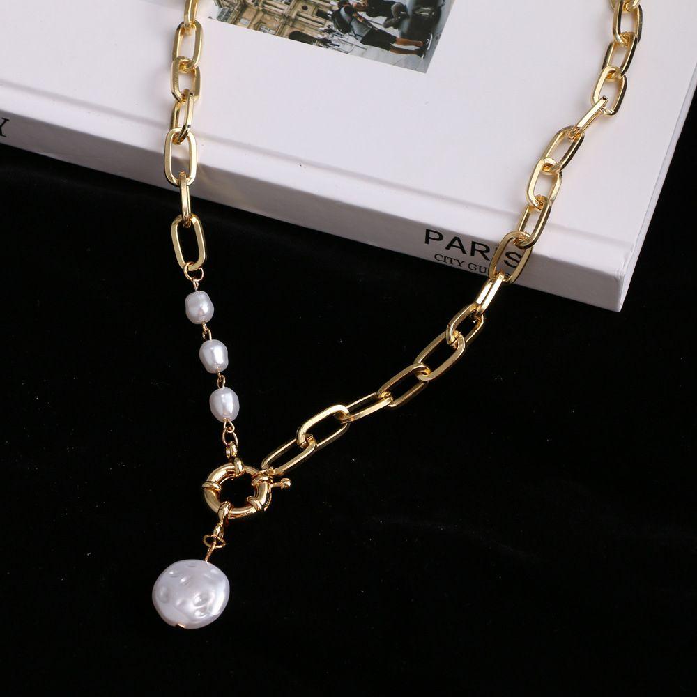 Needway Huruf Kalung Hadiah Sederhana Rantai Mutiara Korea Gadis Perempuan Choker