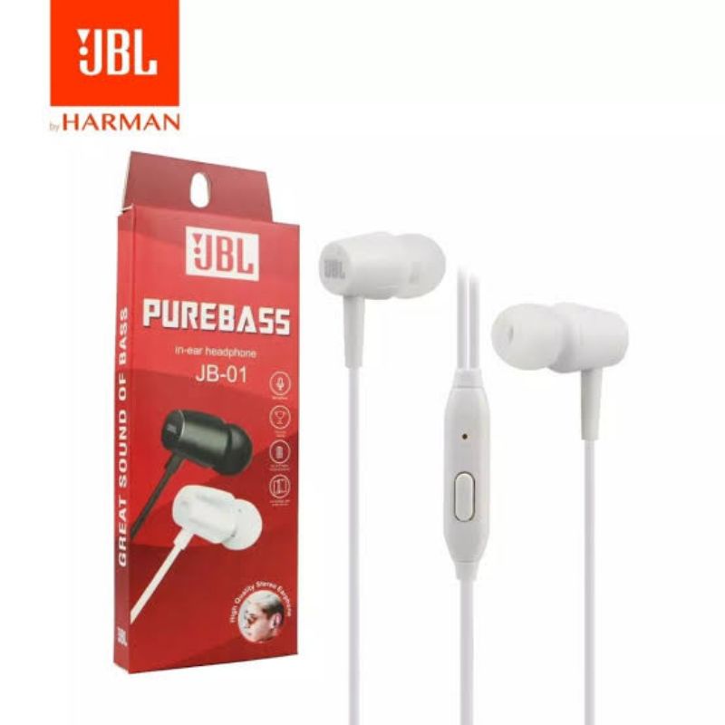 HF Headset JBL JB-01 PUREBASS Super Bass-Putih