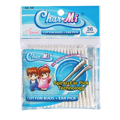 CottonBuds ULIR Spiral 50 + 1 pcs / 36 pcs Charmi earpick ear pick technology ART 181 / ART 127 SP korek telinga korek kuping spiral cotonbud cottonbud cotton coton bud buds pembersih telinga Char mi
