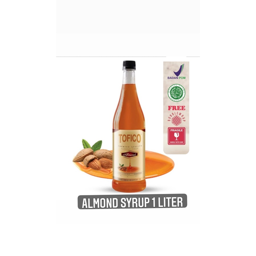 

Tofico Syrup Almond Natural Flavour 1 Liter Tofico Sirup Kacang Badam