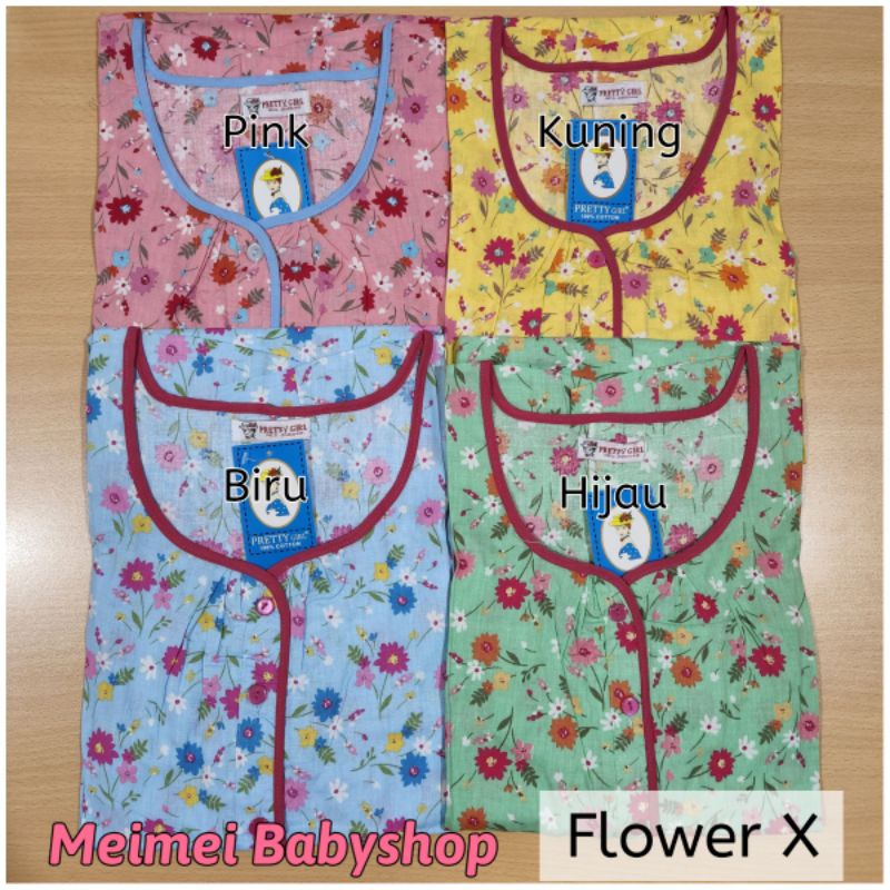 Daster Katun Pretty Girl / Daster Busui Bumil / Baju Tidur Wanita / Daster Jumbo Resleting / Kancing-6