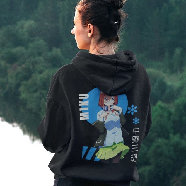 Hoodie Miku Nakano Kawaii Blue Quintessential Quintuplets