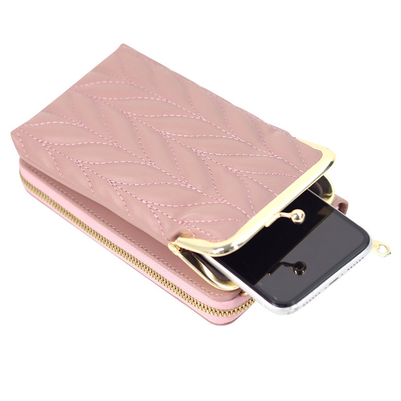 Tas Selempang Wanita mobile phone bag Baru Sederhana Wanita Tas Ponsel Ritsleting Tunggal Satu Bahu Miring Tas Kontrol Tas Multifungsi Fashion Vertikal Dompet wallet