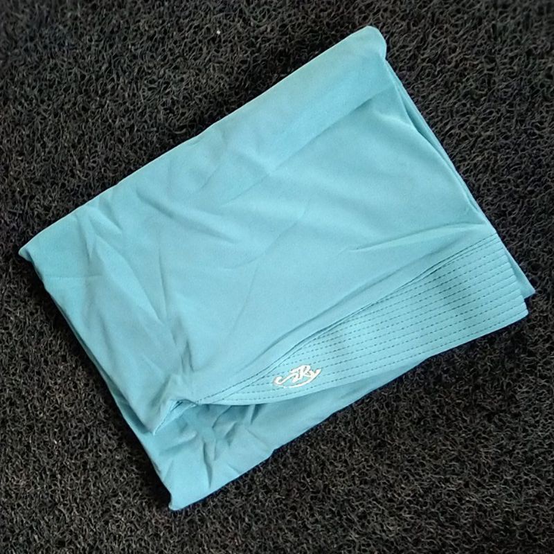 069 JUMBO SYAR'I ORI AREY HIJAB | JILBAB INSTAN KERUDUNG ORIGINAL-Biru Wardah