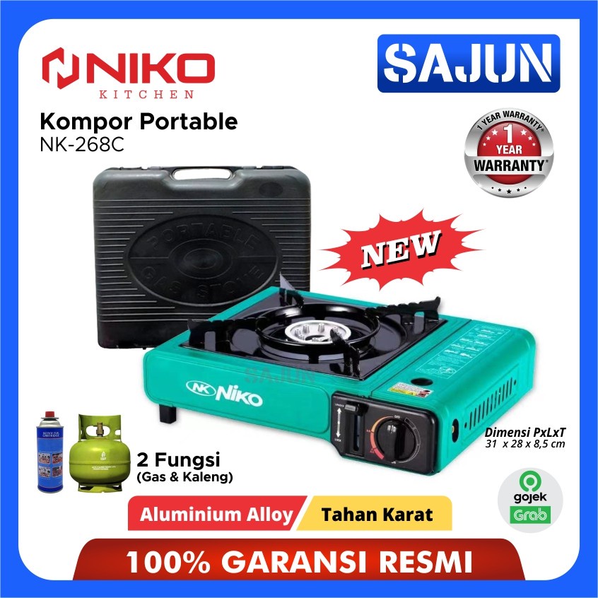 Niko kompor gas portable 2 in1 NK268 / kompor portable / kompor portable camping / kompor mini