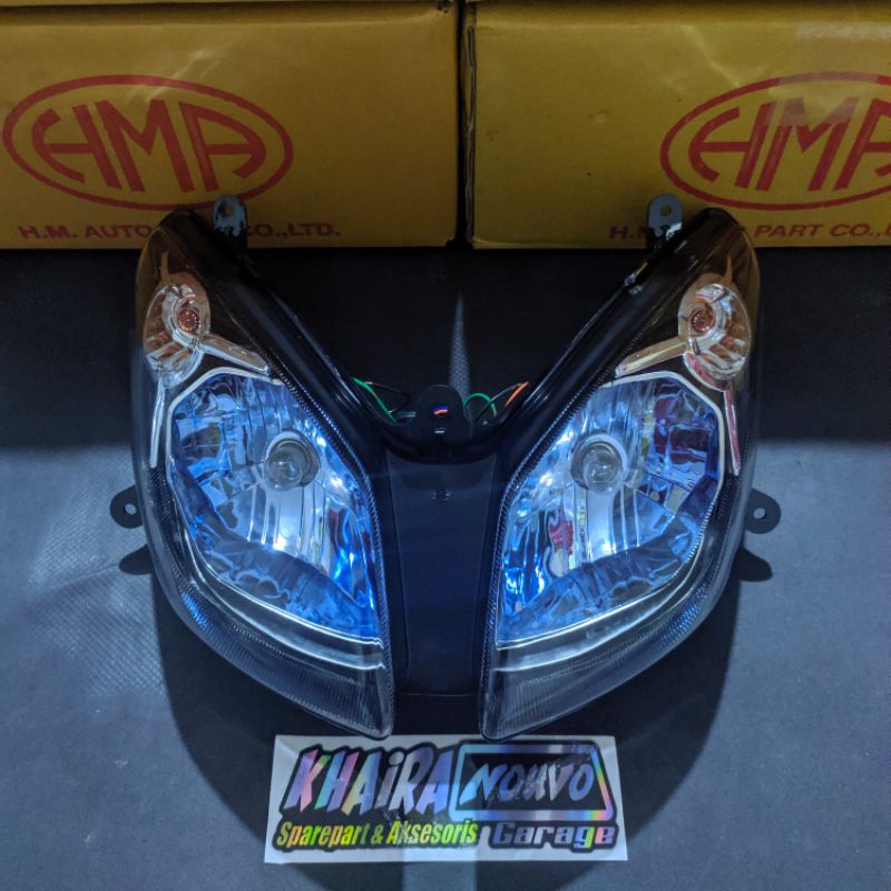 Reflektor depan nouvo z lampu depan nouvo z blue hma thailand headlamp nouvo z hma thailand blue