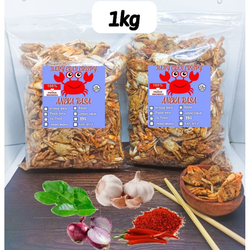 

BABY CRAB HALAL 1KG !!! baby crab krispy anka rajungan keripik banyak rasa