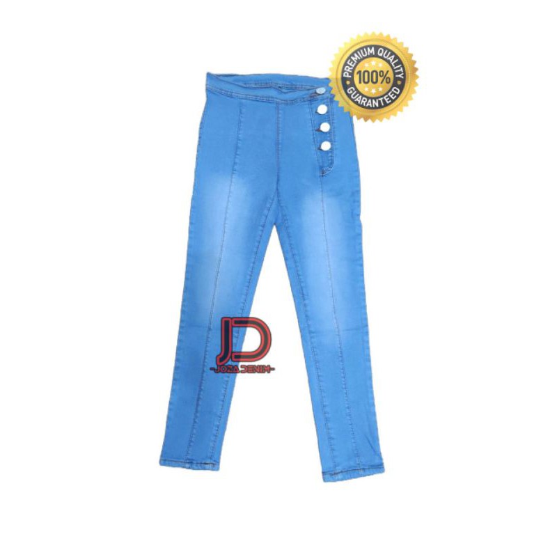 Celana Jeans Anak Tanggung Samping size 24-26 Soft Jeans Tebal/ celana remaja / celana highwaist