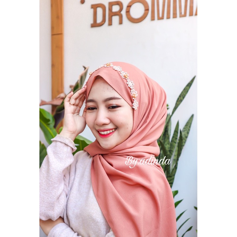 Pashmina Shanum Payet Bunga Mutiara Pasmina Tali Diamond Hijab Jilbab Instant