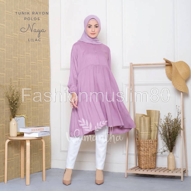 Tunik Muslim Tunik Korea Polos Remple Naya