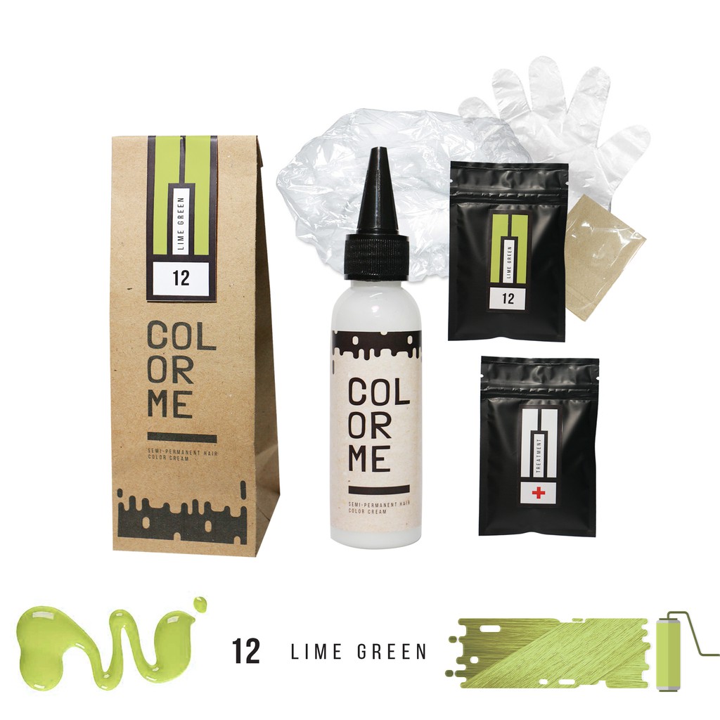 COLOR ME LIME GREEN hair color cream / cat pewarna rambut