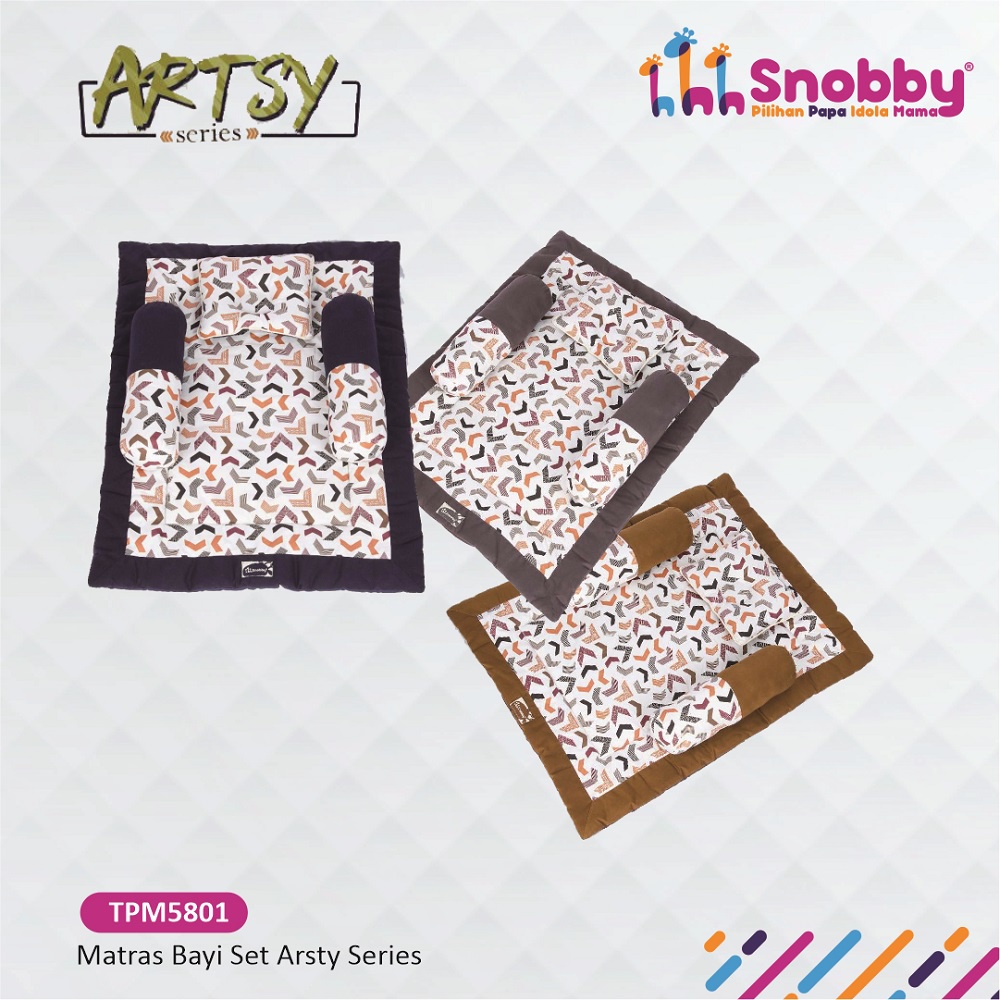 Snobby Baby Mattress Matras Bayi Set Bantal Peang + Guling Motif Artsy Series - TPM 5801