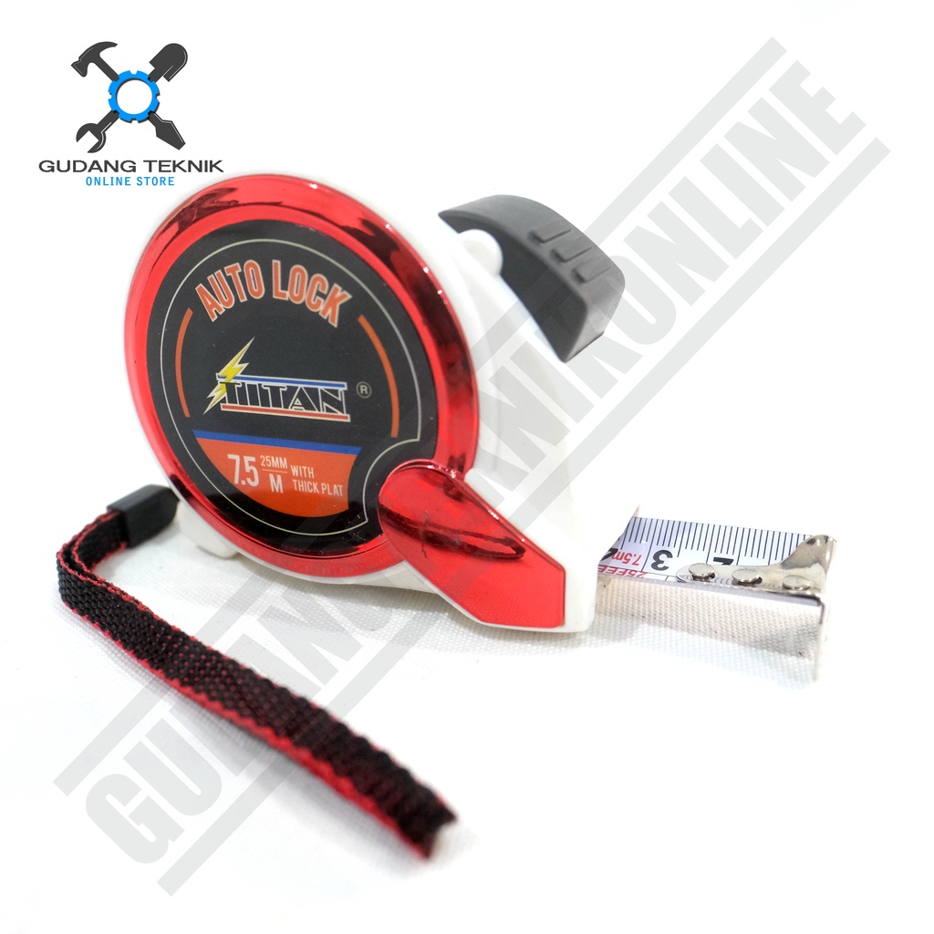 Meteran 3M 5M 7.5M TITAN AUTOLOCK / Rol Meteran Besi 3 5 7.5 Meter - Steel Measuring Tape TITAN