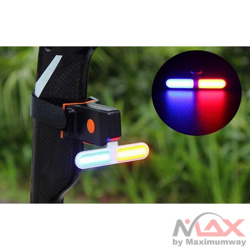 Taffled Lampu Sepeda Tail Light LED Dua Warna USB Charging - ZHA0097 Warna Hitam