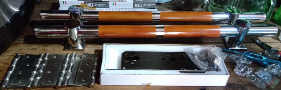Gagang Pintu Rumah 60 Cm Dan 1 Set Body Kunci Tarikan Pintu Stainless Handle Minimalis