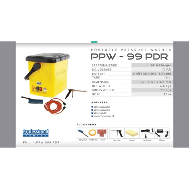 Portable Pressure Washer MultiPro PPW-99 PDR