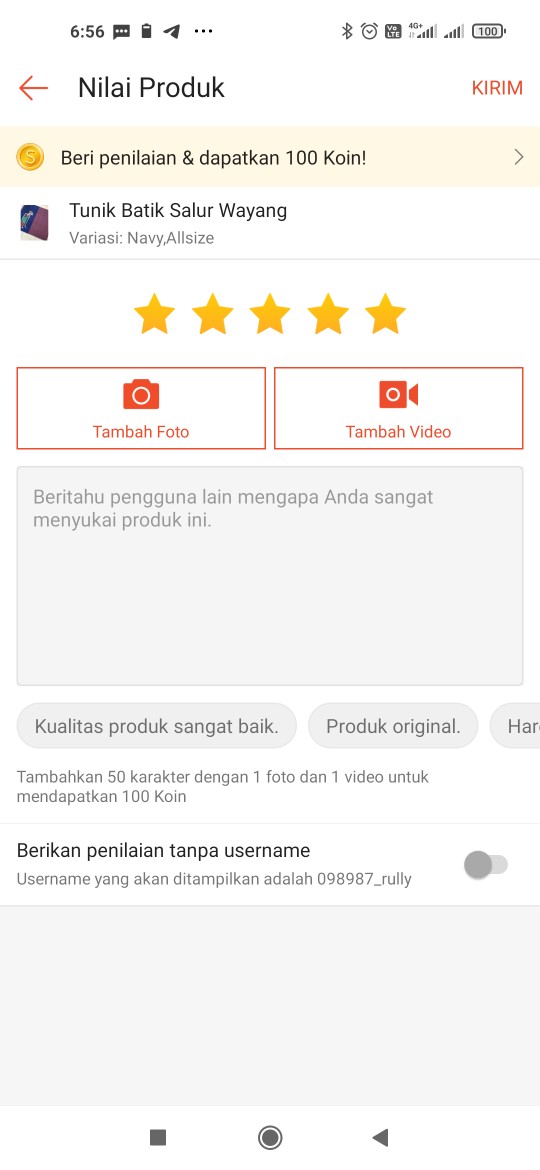 Tunik Batik Salur Wayang