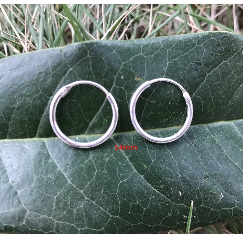 1pasang Anting Tusuk Sterling Silver Hoop Cartilage Helix