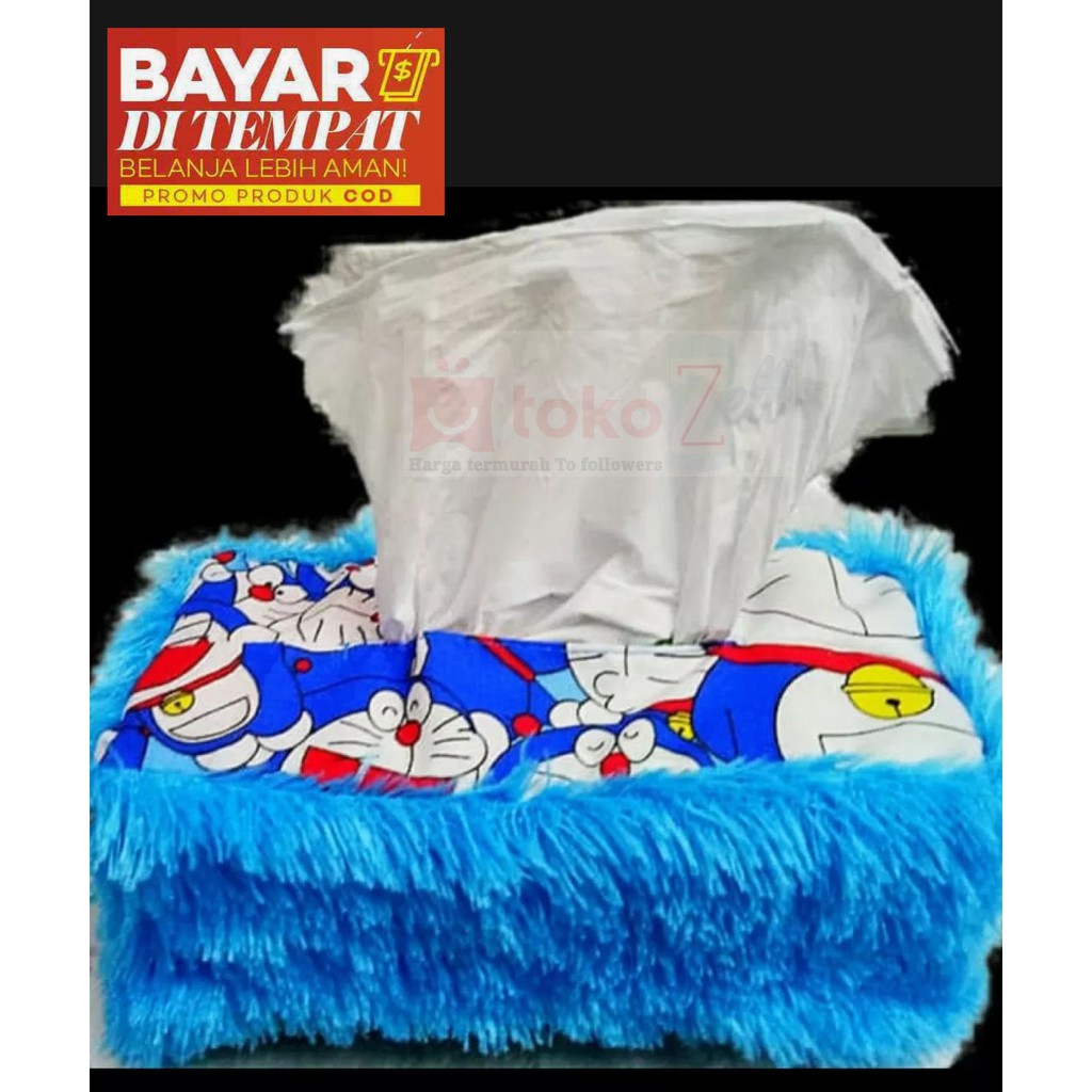 Sarung Tisu / Tempat Tisu Bulu Rasfur Motif Karakter / tisu /tempat tisu