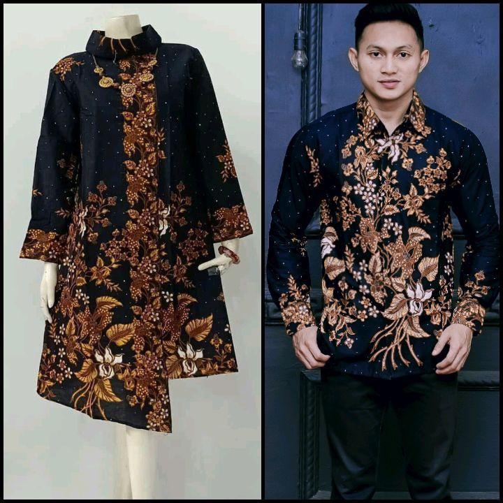 Couple Dress Tunik Batik Pesta Elegan Modern Kemeja Seragam Kondangan Primisima Motif Cantik Bella 4