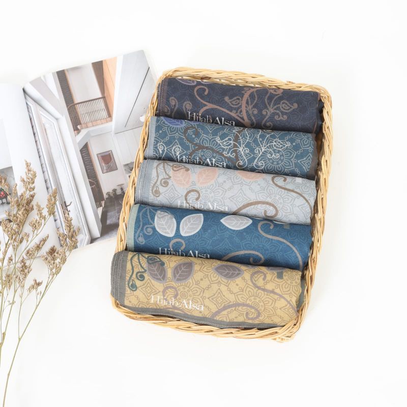 HALIME VOAL DIGITAL PRINTING SCRAF | PREMIUM VOAL SCRAF SYARI BY HIJAB ALSA | SEGI EMPAT