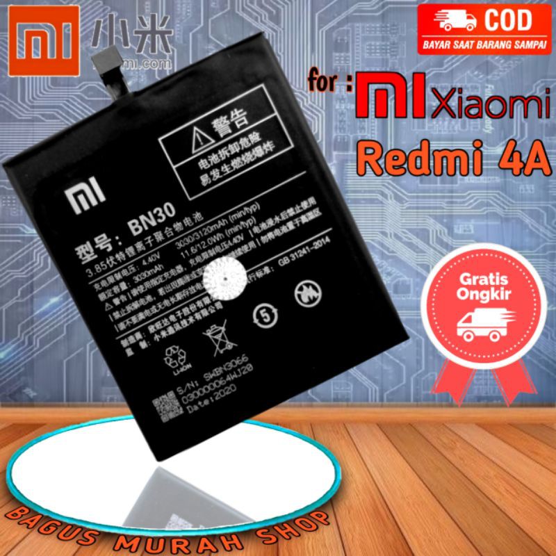 Baterai Hp Redmi 4A BN 30 Original Battery Batrai Batre BN30 Redmi 4 A BN-30