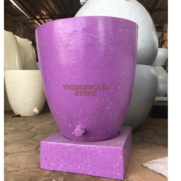 BAK MANDI GENTONG AIR  MODEL TERASO CAPSUL UNGU TYPE 40 GUCI SEMEN TERAZZO TRASO MINIMALIS BATU ALAM