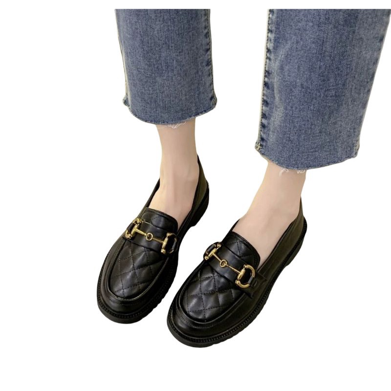 Sepatu Wanita Casey Loafers import / Sepatu Docmart Wanita Terbaru / Musim Semi Musim Gugur Wanita Oxford Sepatu Flat Pada Platform Sepatu Kasual Hitam Renda Kulit Sepatu Jahit Ujung Bulat Zapatos Mujer 8901N / Bisa Cod