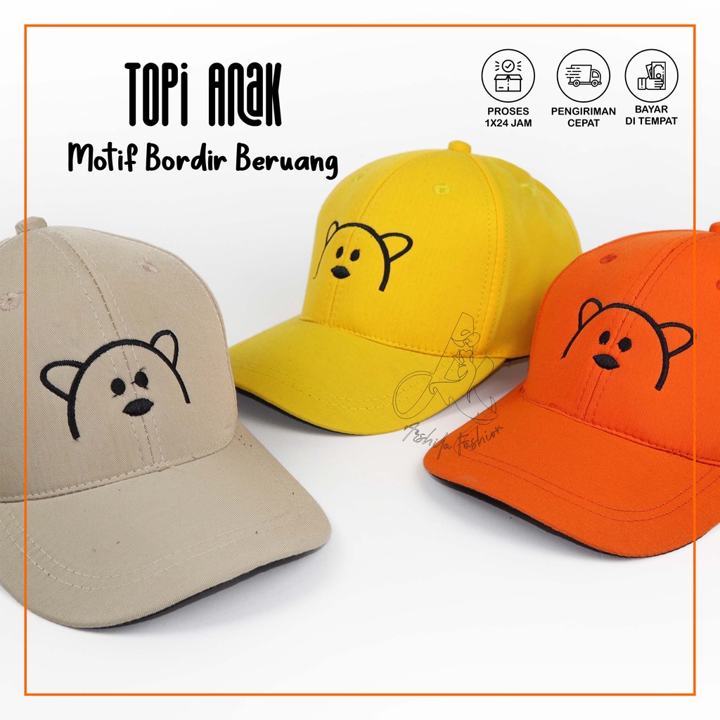 TOPI BASEBALL ANAK Bordir PANDA / TOPI ANAK BORDIR PANDA