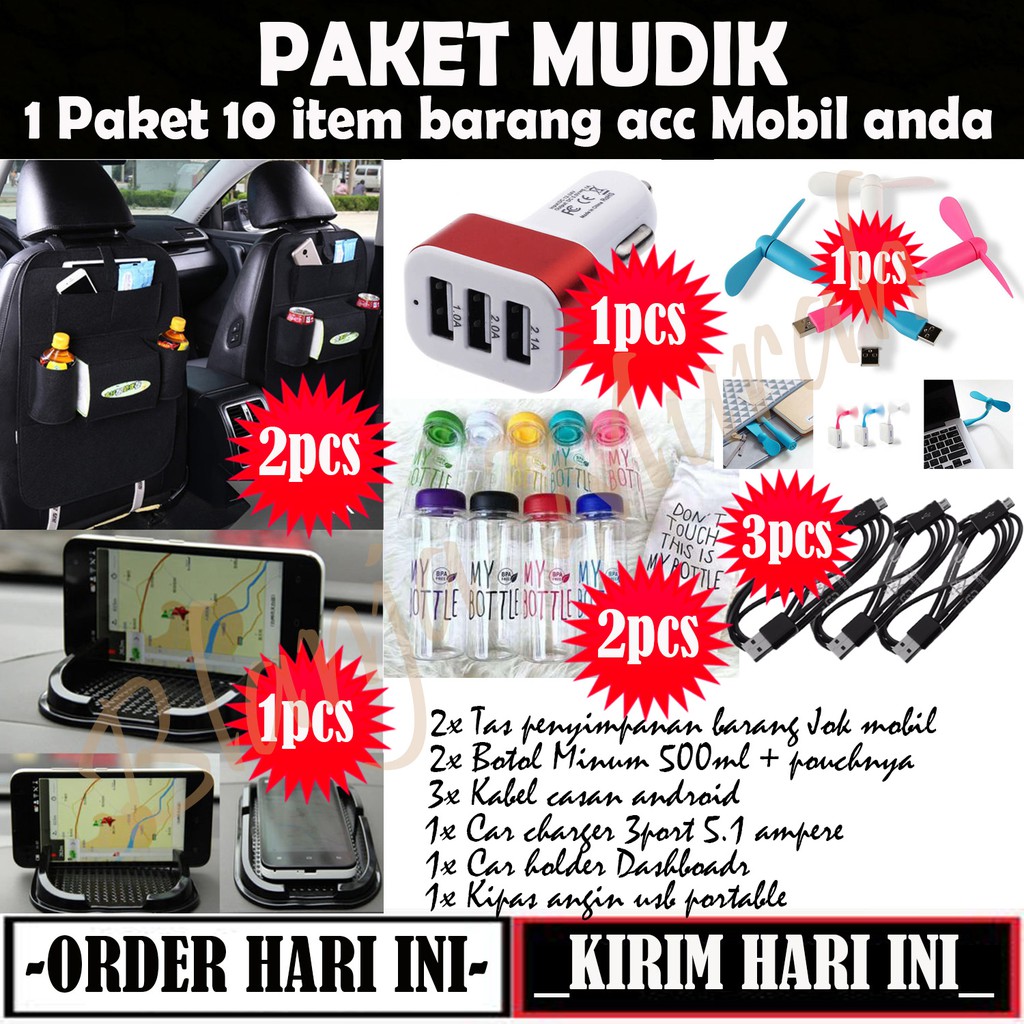 Perlengkapan Accesories Mobil anda - 1 paket langsung dapat 10 barang