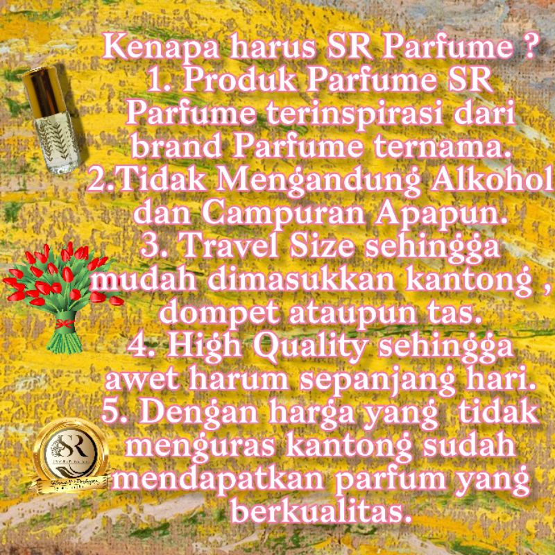 Parfum Searah Es*cada Cher*ry by SR Parfume Kemasan Tola Printing Padi/Batik Stik Oles/Roll On Ukuran 3 , 6 dan 12 ml Murni Tidak Mengandung Campuran Apapun