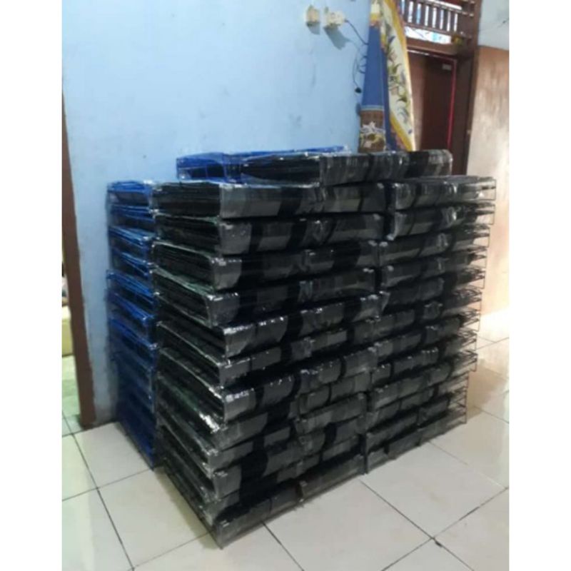 KANDANG KUCING BESI LIPAT TINGKAT 3 / SIZE L / UKURAN 60X40X90CM FREE RODA DAN UKURAN STANDAR 60X40X50CM WARNA RENDOM-5