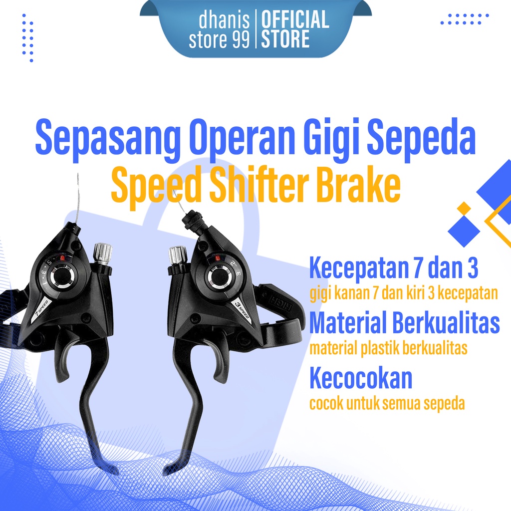 Operan Gigi Sepeda Speed Shifter Rem Sepeda 7 Speed 2PCS Handle Brake Lever Pengatur Gigi Speda Murah Berkualitas