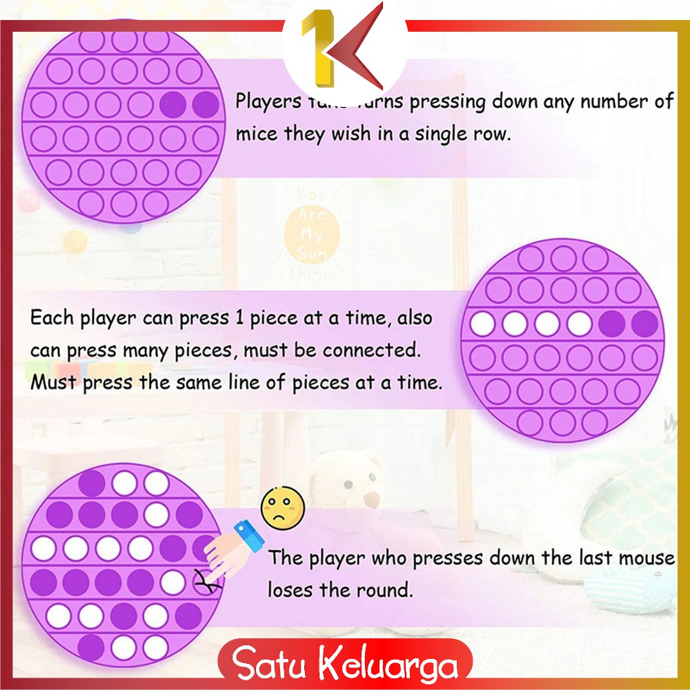 SK-M131 Mainan Pop It Rainbow Karakter Fidget Push Pop It Among Us Bulat Tik Tok Pop Its Mainan Anak-8