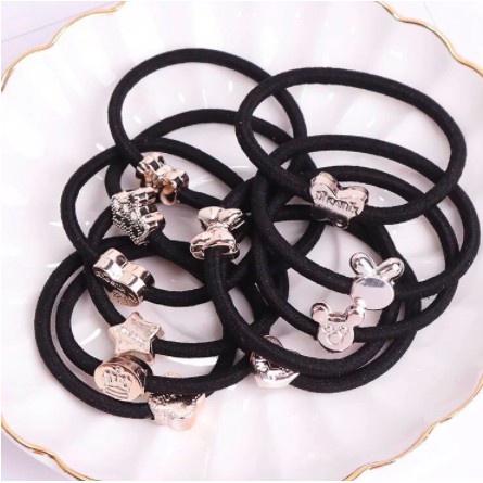 PA Ikat Rambut Wanita Simple Bahan Karet Gelang Polos Korea Eksklusif Hitam Aksesoris Rambut - BF / IR012