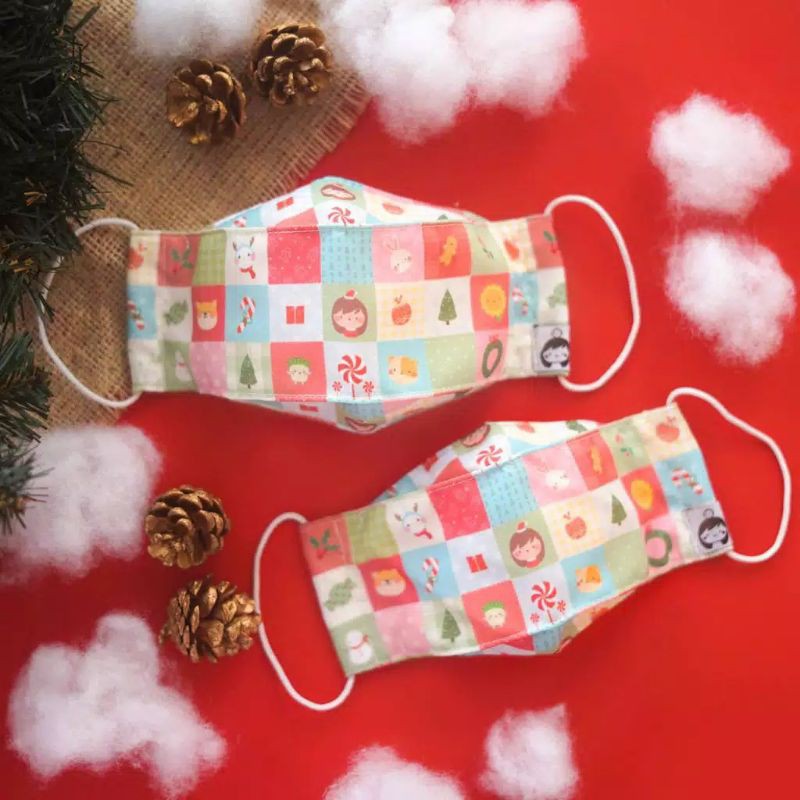 Christmast Candy Mask Strap Sally &amp; Piper / Premium Face Mask