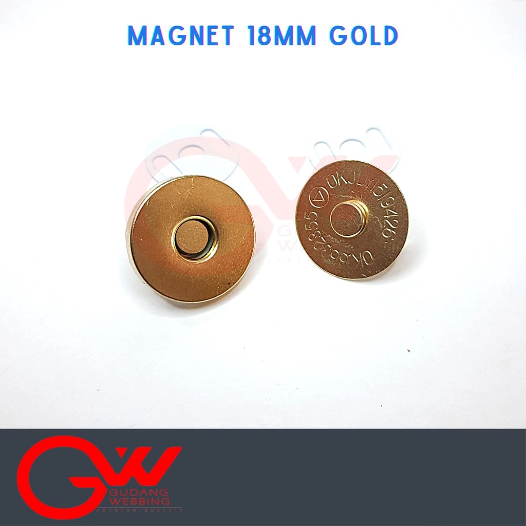 KANCING MAGNET / MAGNET 18MM NICKEL &amp; GOLD