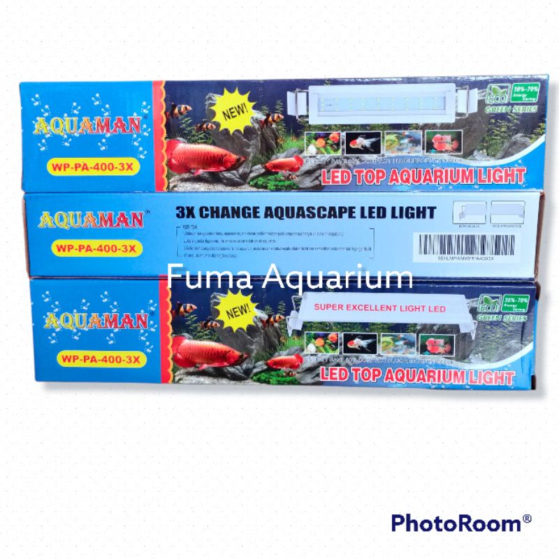 Lampu AQUAMAN WP-400-3X Mode LED Aquarium Aquascape 45cm 3 Mode Ganti warna