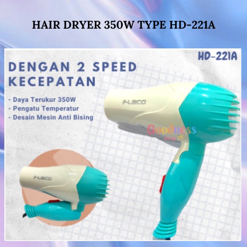 Hairdryer Lipat/Pengering rambut HD-221A Hair Dryer Alat Pengering Rambut Lipat Pengering rambut lipat / Penata rambut salon kecantikan