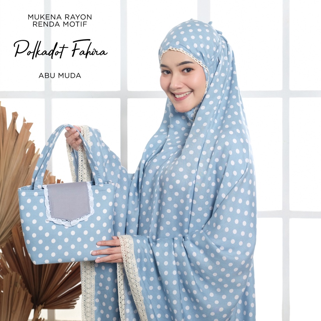 MUKENA BALI TASIK - MUKENA DEWASA RENDA RAYON MOTIF POLKADOT FAHIRA