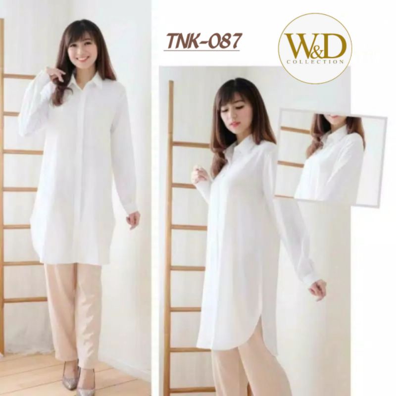 TUNIK POLOS HITAM PUTIH / LONG TUNIK KASIBO / BAJU MUSLIM HIJAB