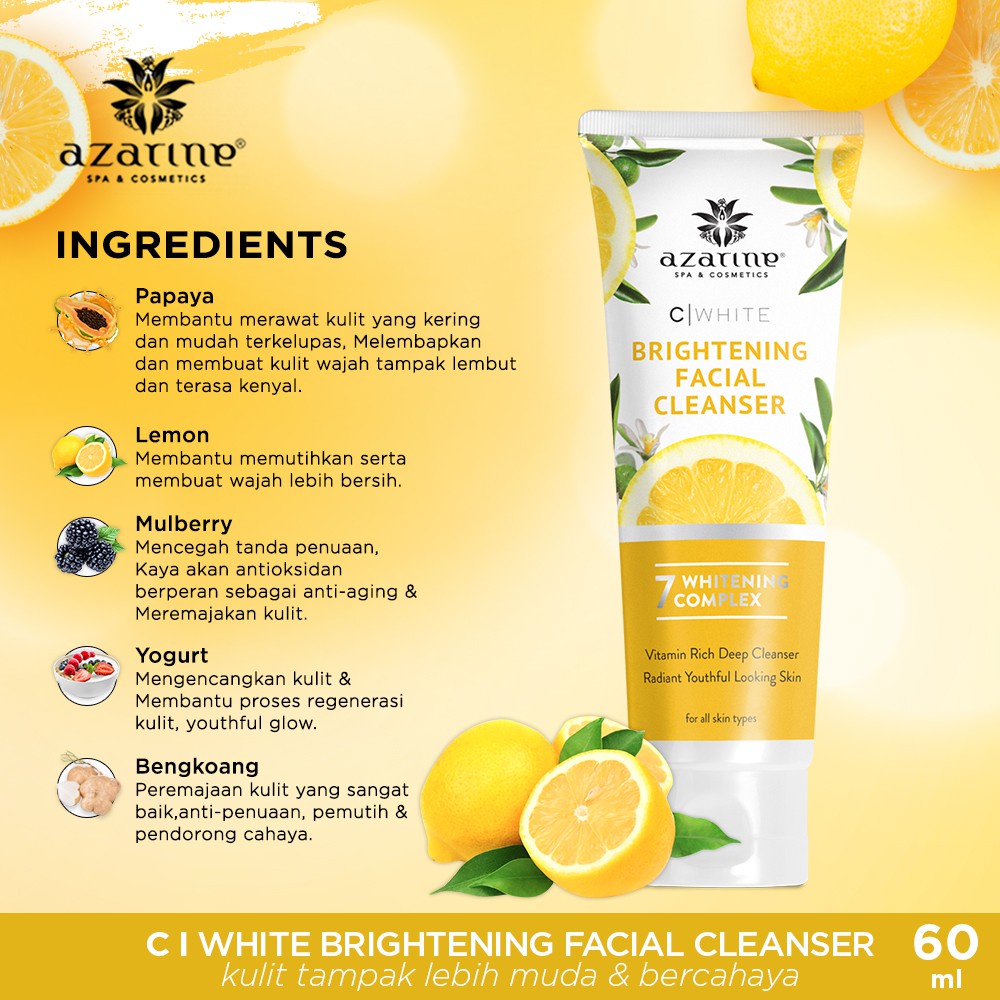 Original Azarine C White Brightening Facial Cleanser 60ml