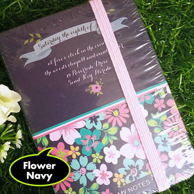 

Mini Memo Saku / Buku Tulis Hard Cover dengan Tali - Flower