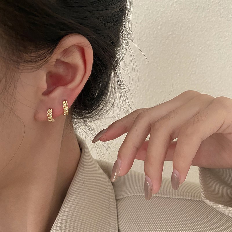 Roselife 1 Pasang Anting Tusuk Gantung Desain Geometri Minimalis Bahan Silver S925 Untuk Wanita